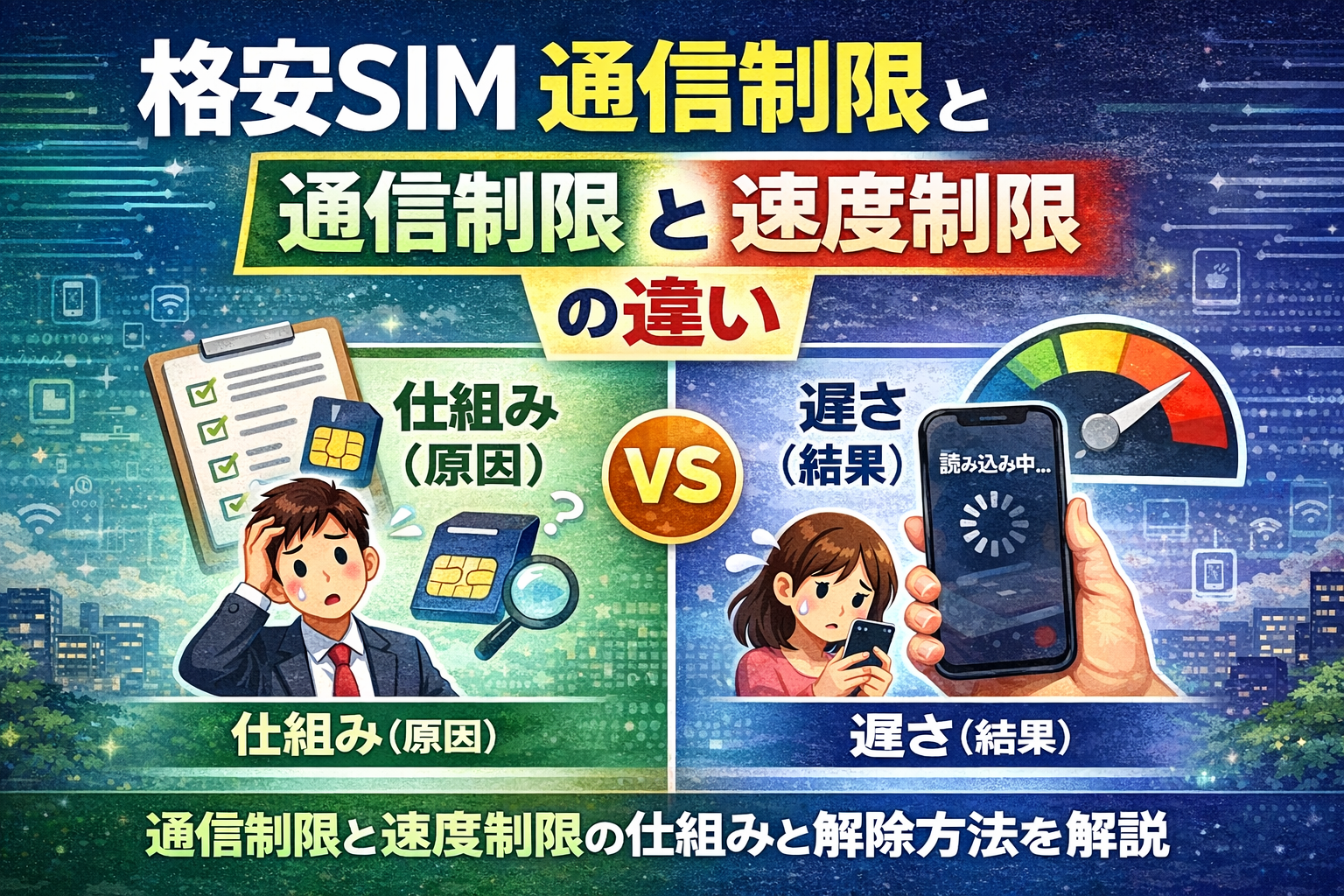 【2026年版】格安SIMの通信制限とは?速度制限との違いと解除タイミングを徹底解説