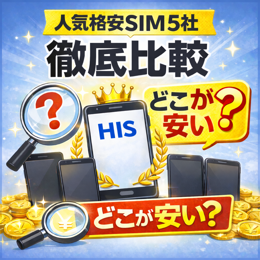【2026年最新版】HISモバイルは本当にお得？人気格安SIM5社を徹底比較