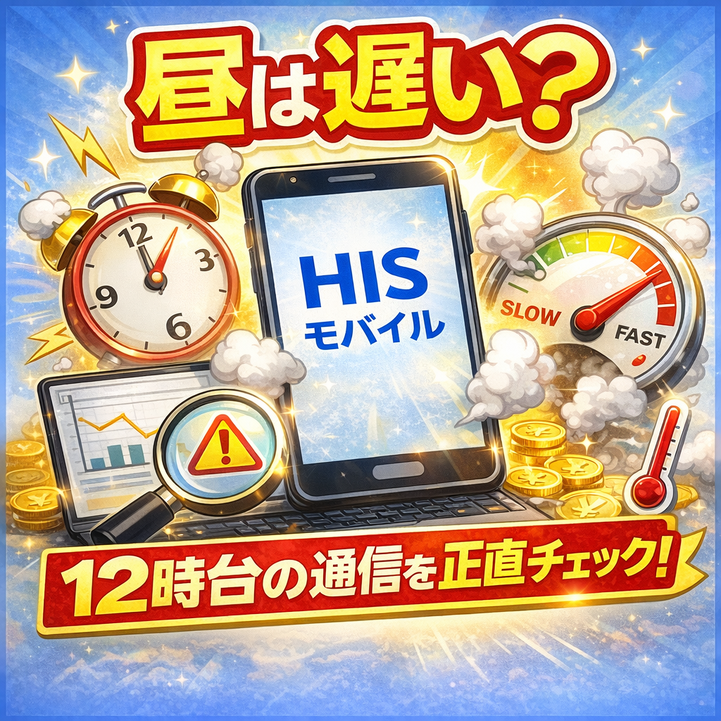 【結論】HISモバイルは昼に遅い？12時台の速度と対策を正直解説