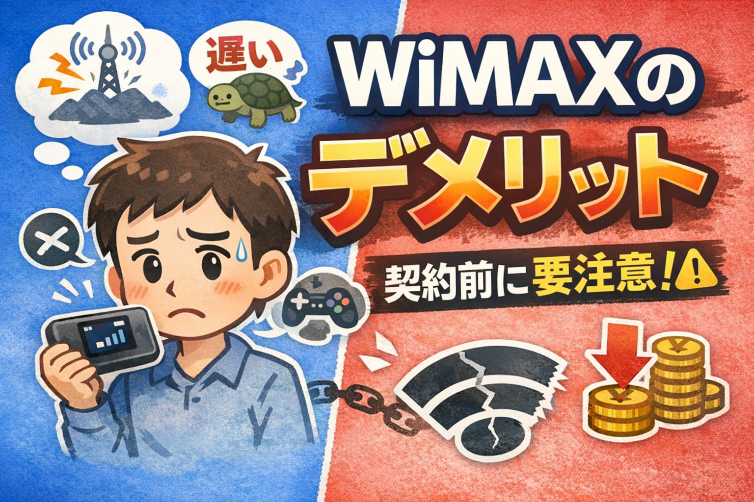 WiMAXのデメリット7つ｜契約前に知っておきたい注意点【2026年】