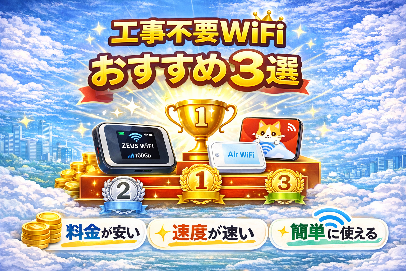 工事不要WiFiおすすめランキング【2026年最新版】ポケットWiFiを徹底比較