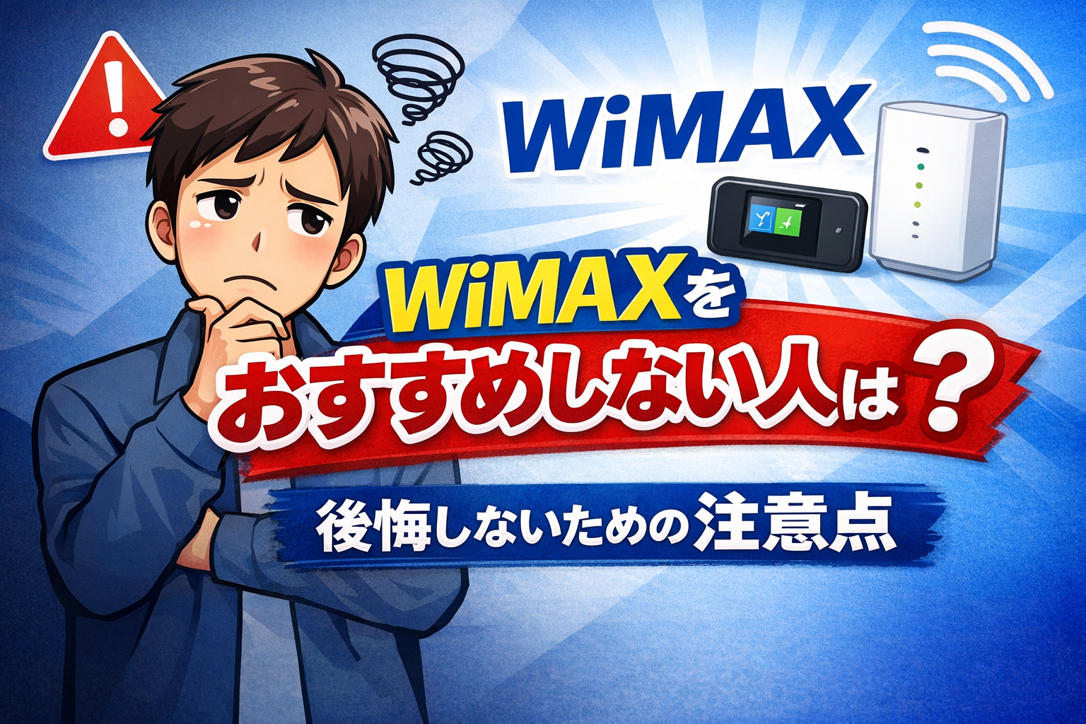 WiMAXをおすすめしない人は?後悔する前に知るべき注意点