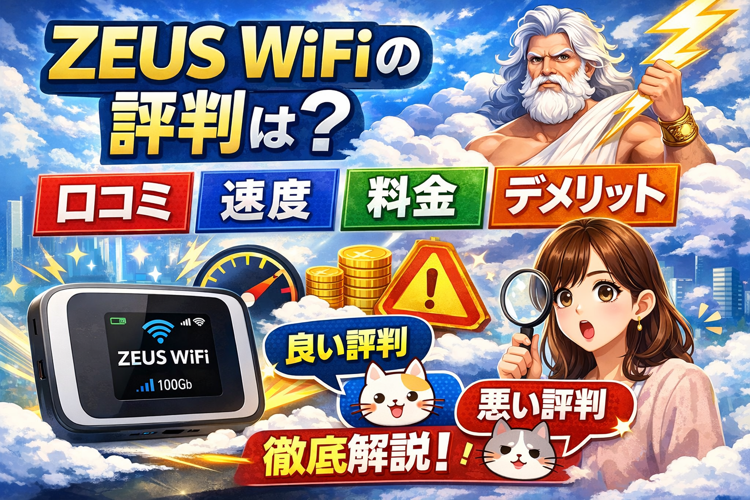 ZEUS WiFiの評判は？口コミ・速度・料金・デメリットを徹底解説
