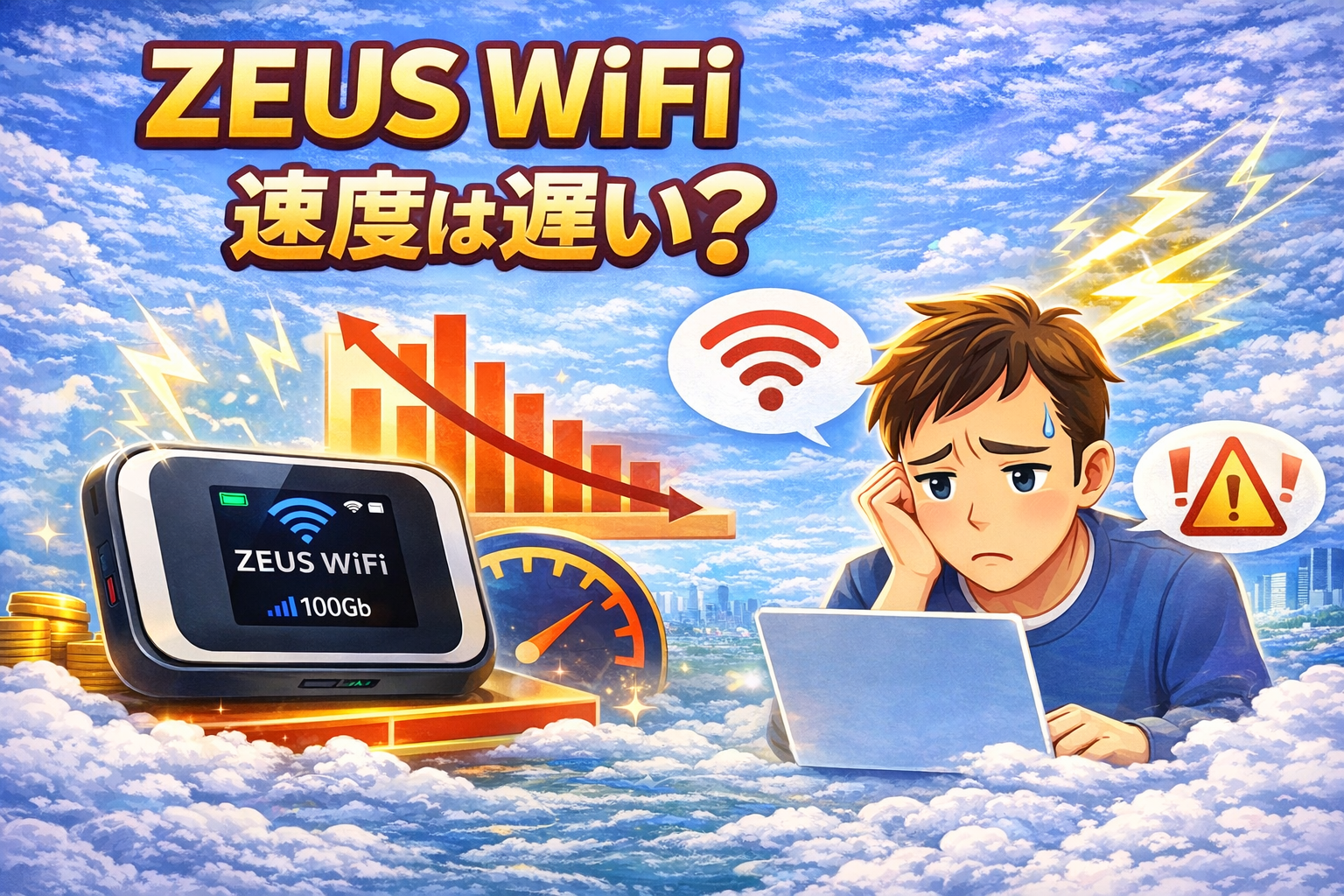 ZEUS WiFiの速度は遅い？実測口コミと通信速度を解説
