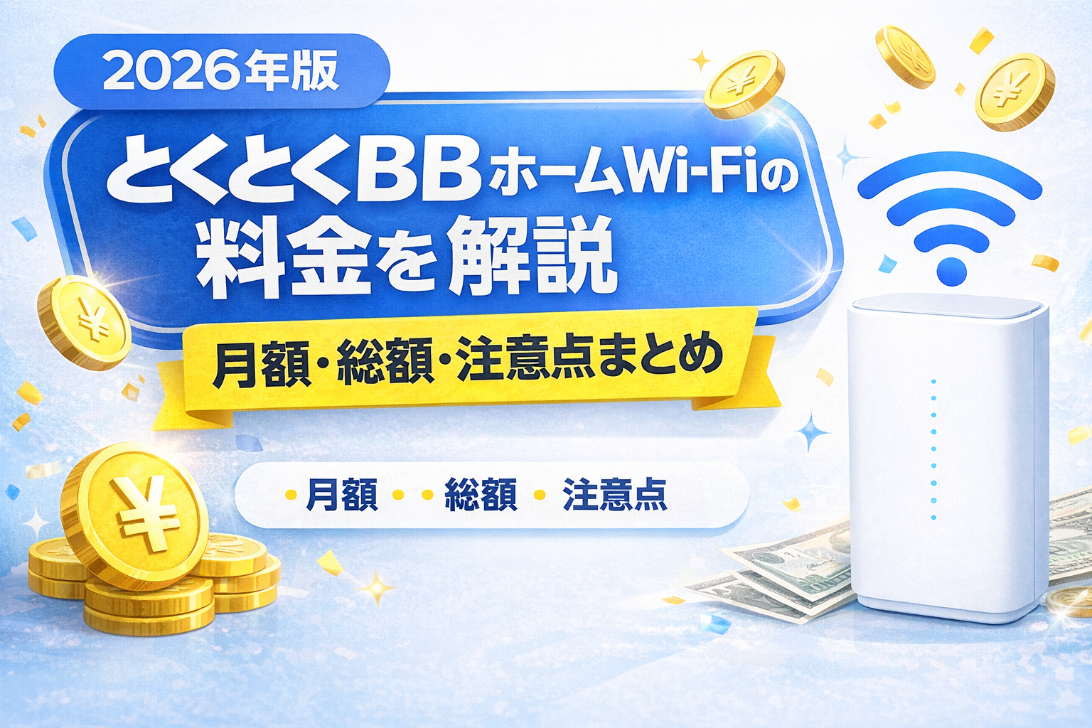 【2026年版】とくとくBBホームWi-Fiの料金を解説|月額・総額・注意点まとめ