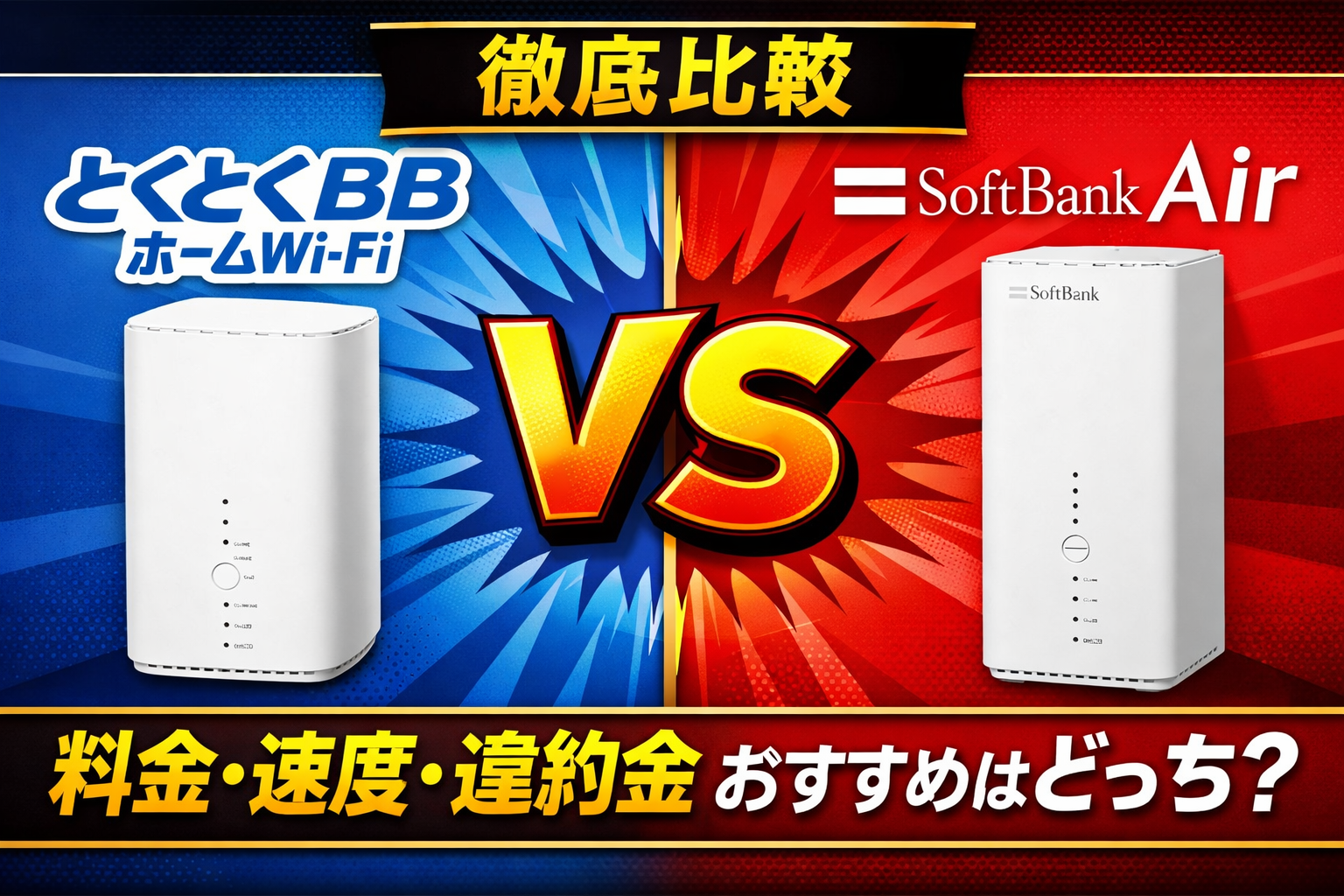 【2026年版】とくとくBBホームWi-Fiとソフトバンクエアーを徹底比較|どっちがおすすめ?