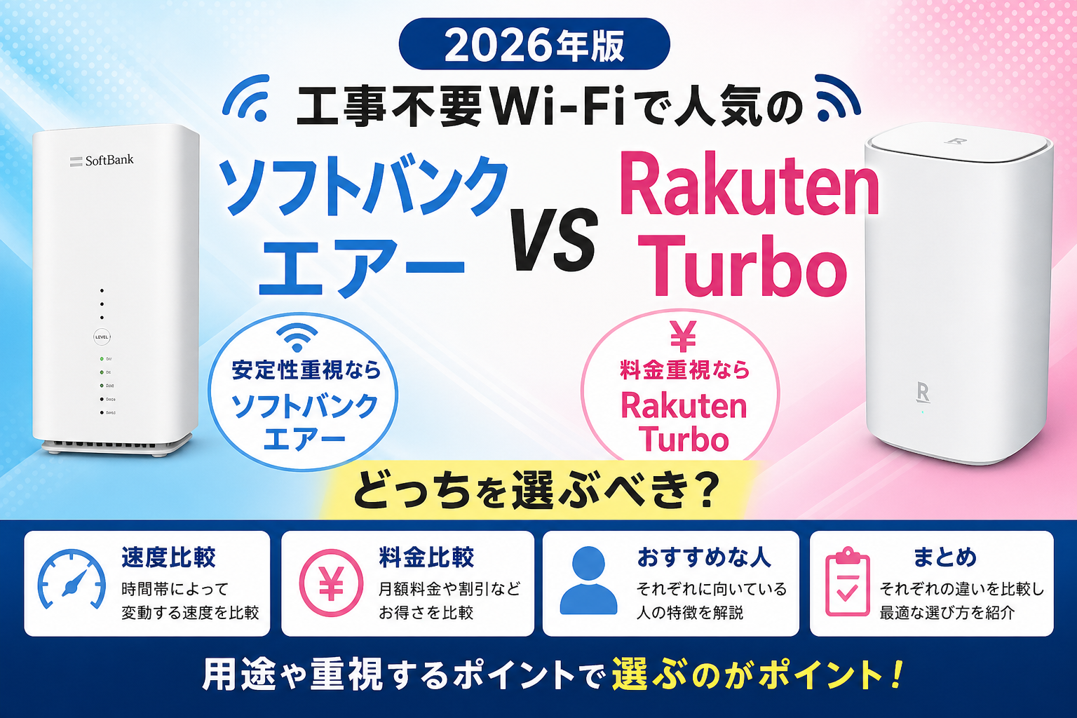 ソフトバンクエアーとRakuten Turboを比較した2026年版アイキャッチ画像