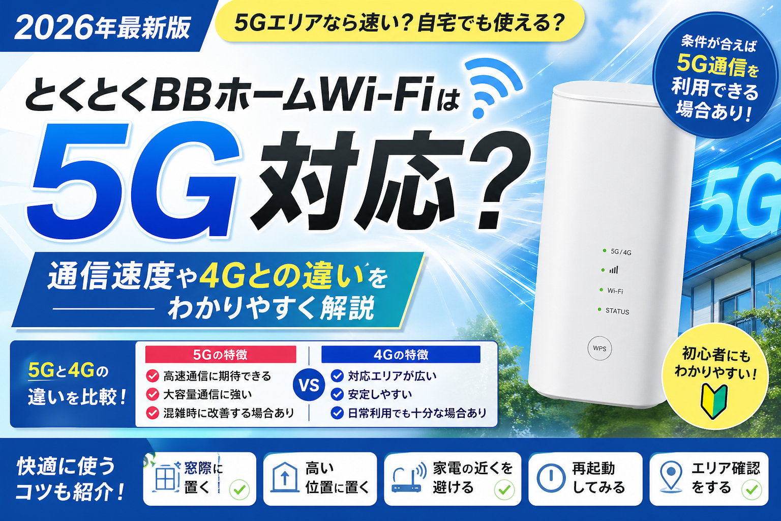 とくとくBBホームWi-Fiの5G対応や4Gとの違いを解説する2026年最新版のアイキャッチ画像
