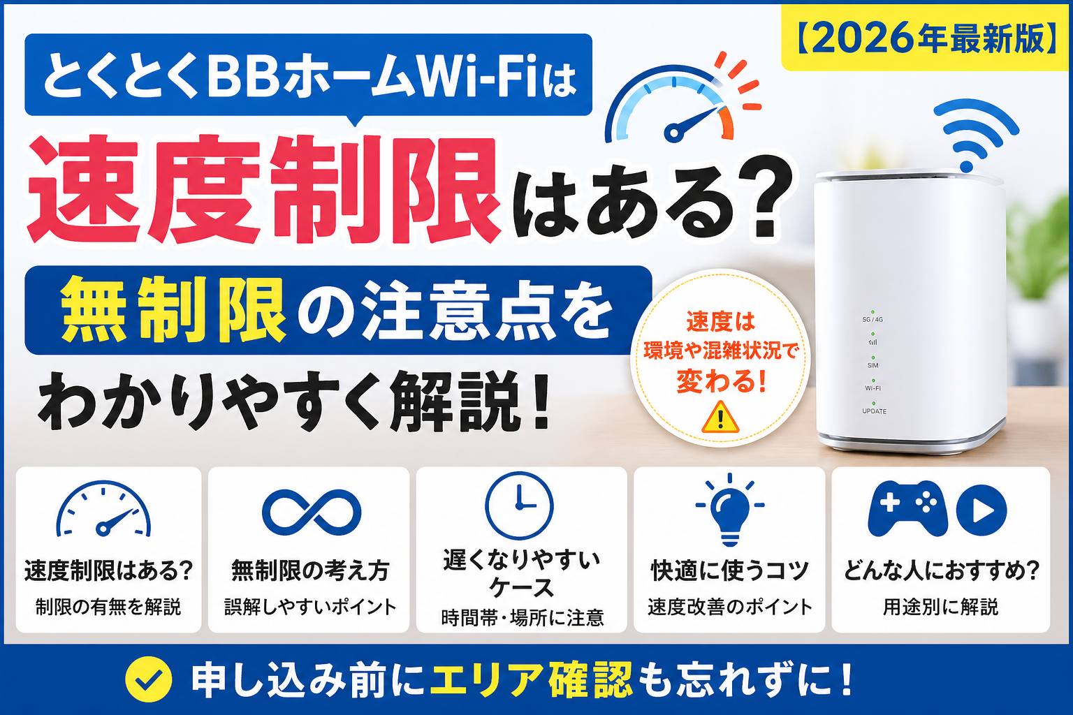 とくとくBBホームWi-Fiの速度制限と無制限の注意点を解説した2026年最新版のアイキャッチ画像
