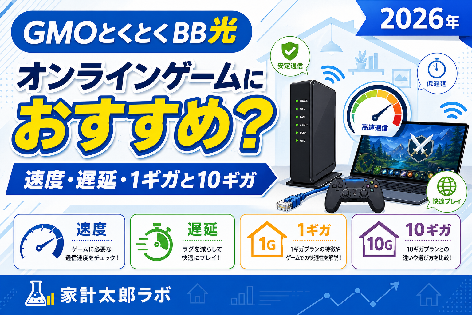 GMOとくとくBB光はオンラインゲームにおすすめ？速度・遅延・1ギガと10ギガを解説【2026年】