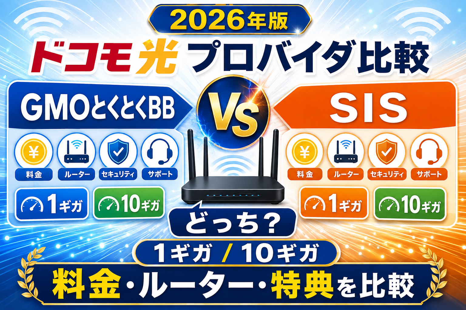 ドコモ光のプロバイダはGMOとくとくBBとSISどっち？料金・ルーター・特典を比較【2026年】