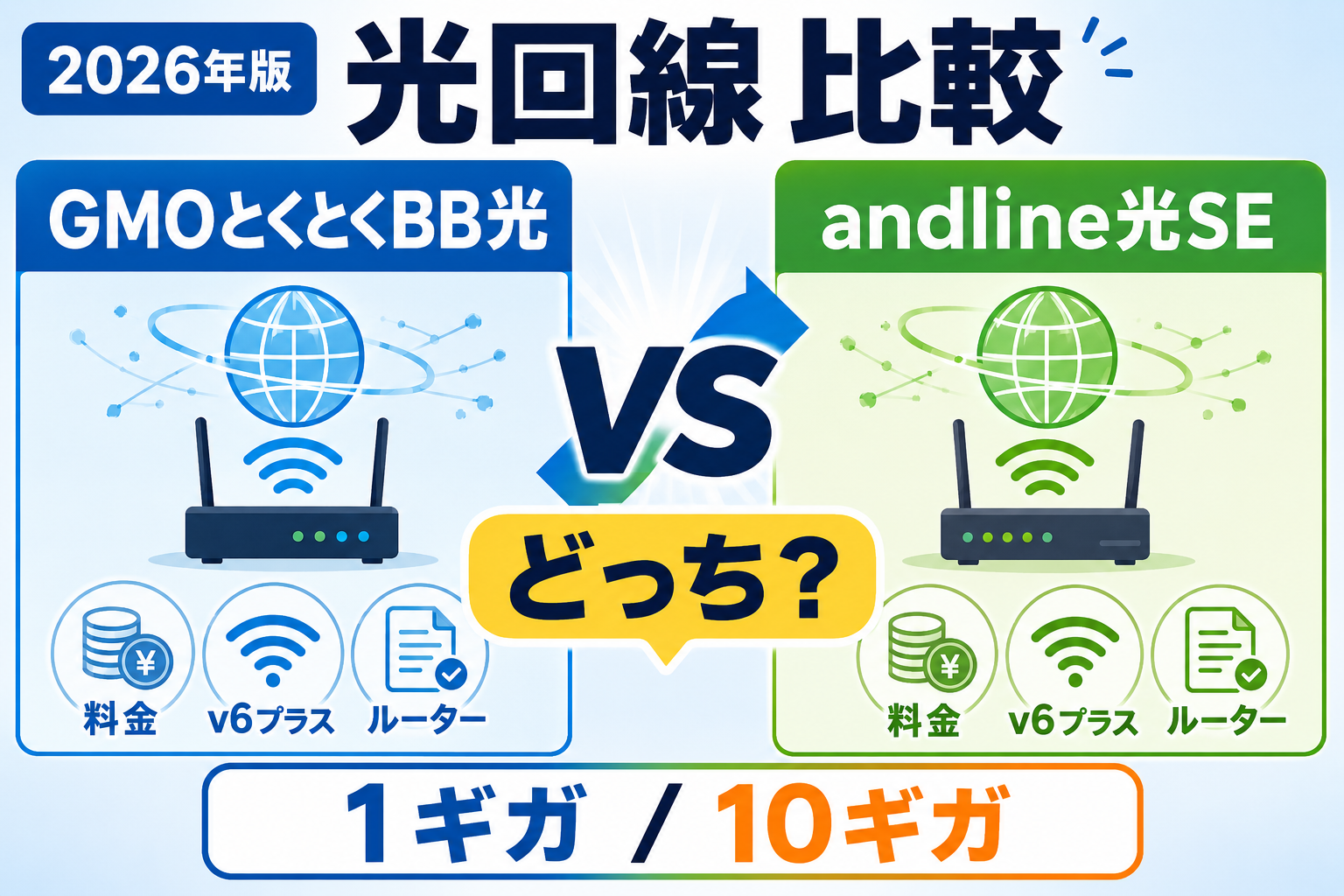 GMOとくとくBB光とandline光SEはどっち？料金・v6プラス・特典を比較【2026年】