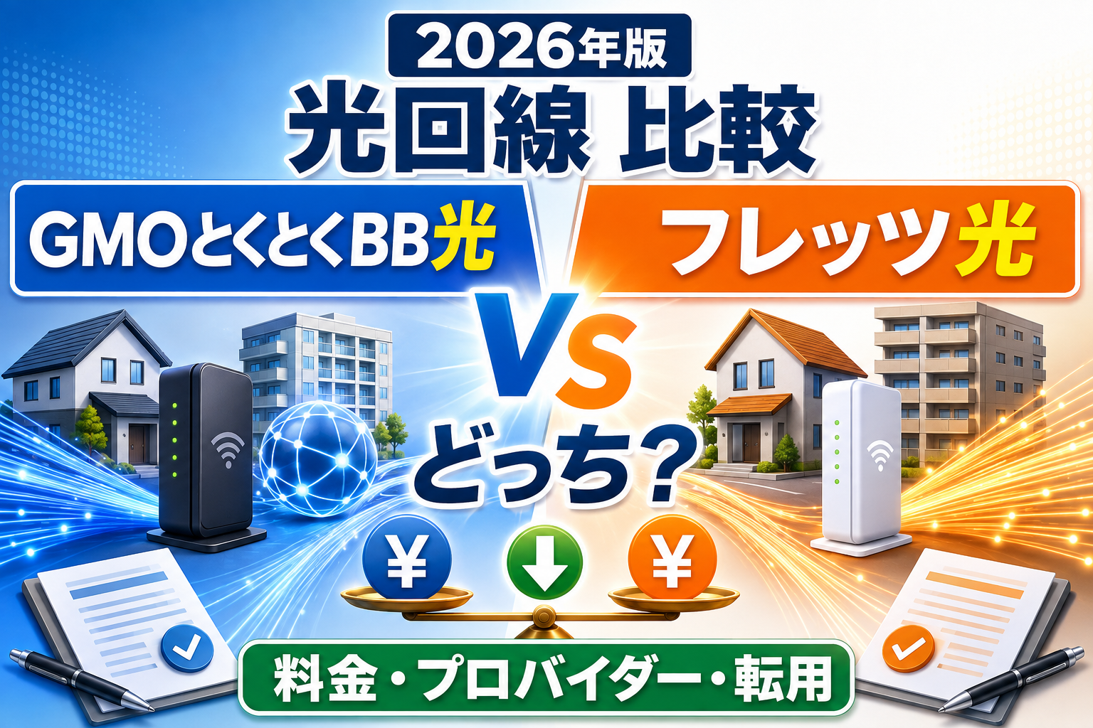GMOとくとくBB光とフレッツ光はどっち？料金・プロバイダー・転用を比較【2026年】