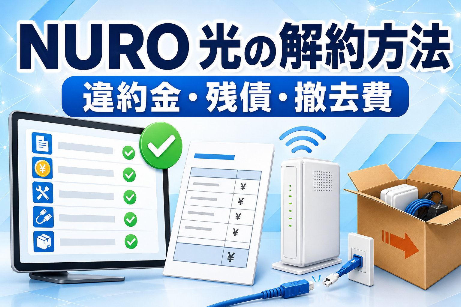 NURO 光の解約方法は？違約金・工事費残債・撤去費を解説【2026年】
