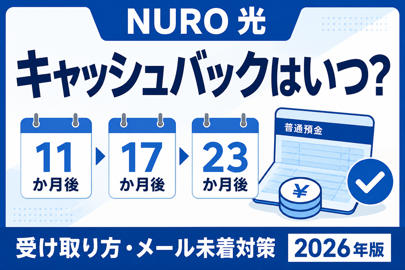 NURO 光のキャッシュバックがいつ受け取れるかと手続き方法を解説する2026年版アイキャッチ