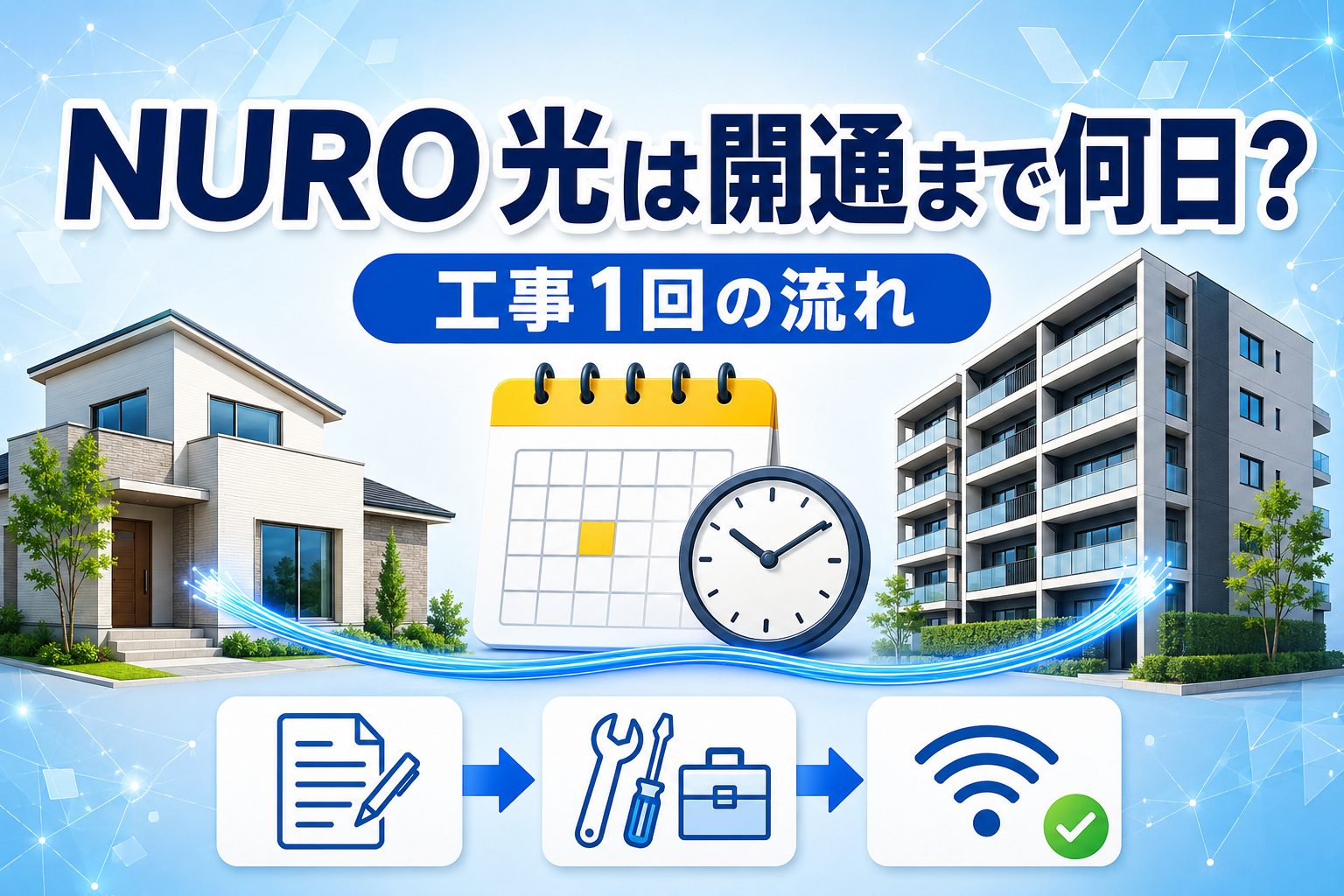 NURO 光は開通まで何日？工事1回・期間・遅いときの対処法【2026年】