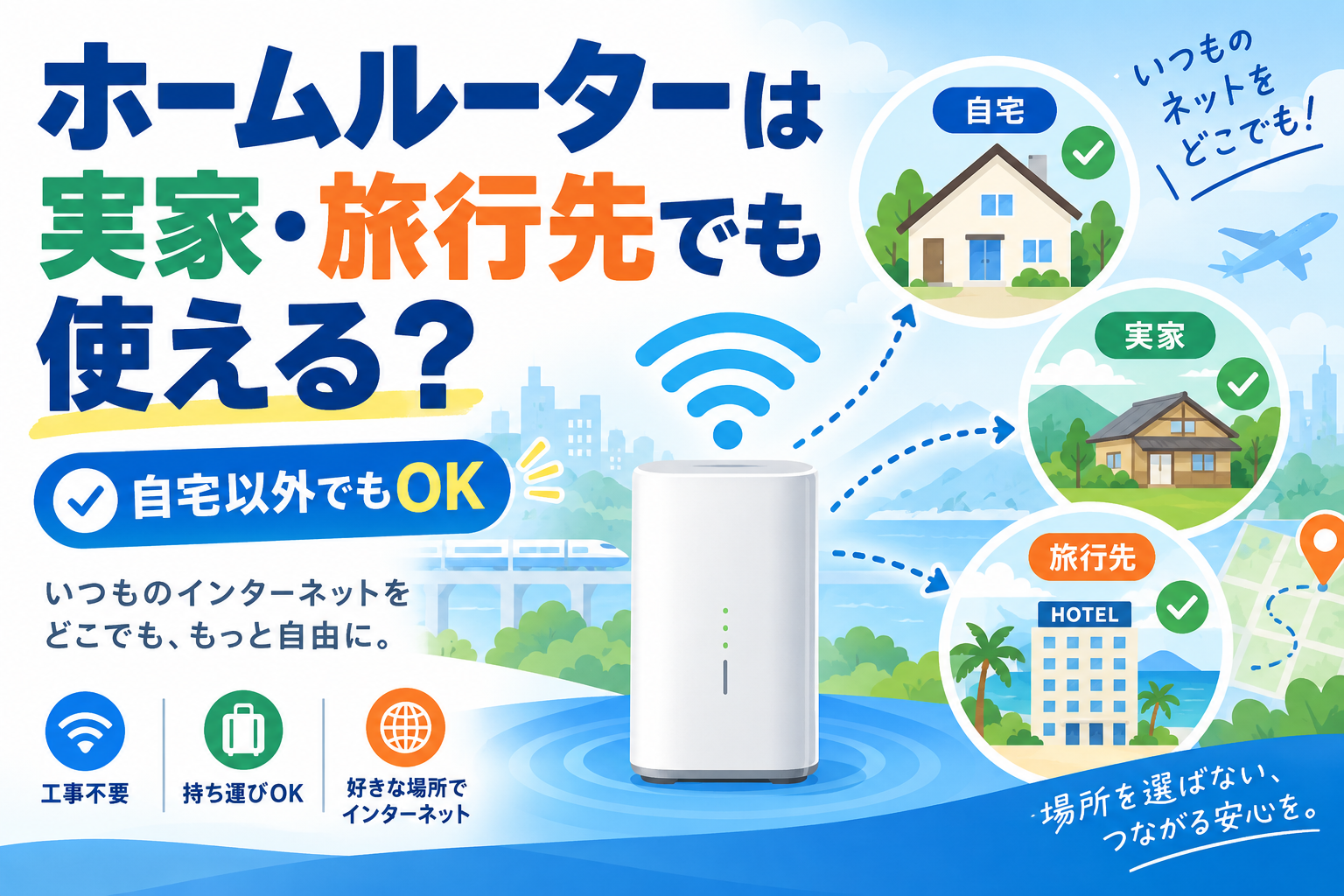 ホームルーターは実家や旅行先に持っていける？自宅以外でも使える？【2026年】