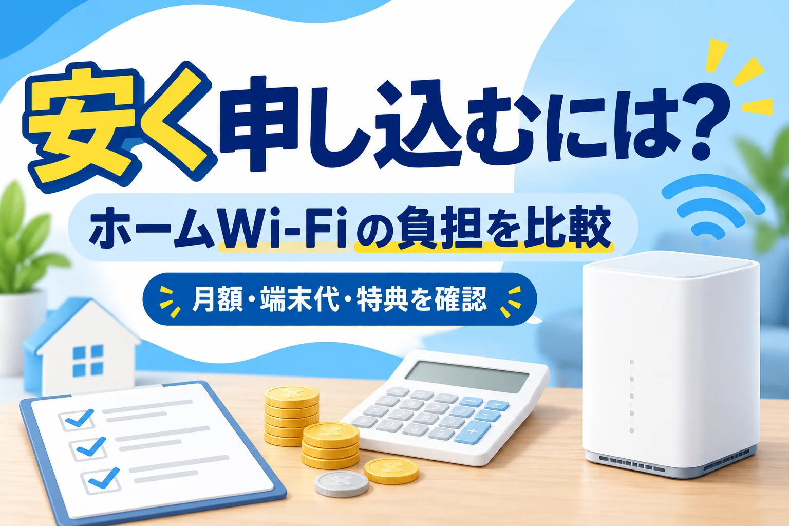 月額・端末代・特典を確認してホームWi-Fiの負担を比較する